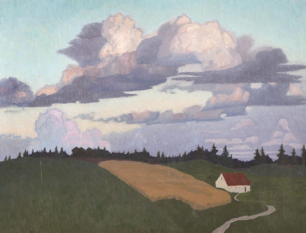 Untitled (Farmhouse and Field at the Edge of a Fir Forest)